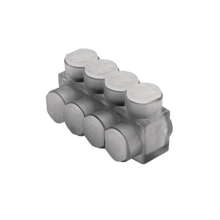 Burndy Aluminum Multiple Tap Connector w/ Mount Holes, Clear Insulated, 12 Po BIBD60012MT